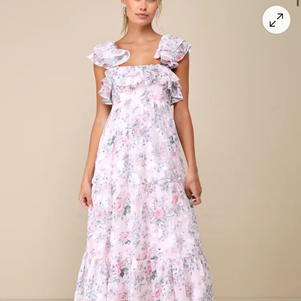 NWT - Floral Pink Maxi Dress - LULUS New w tags